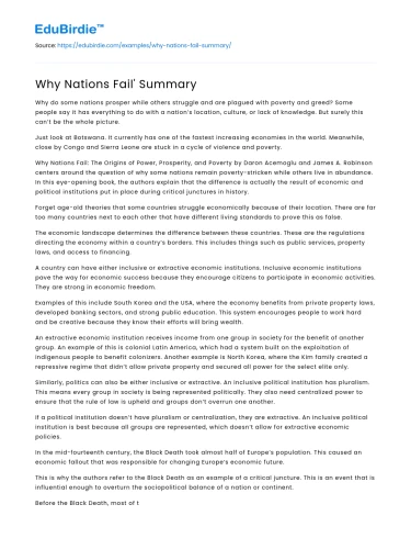 Why Nations Fail’ Summary