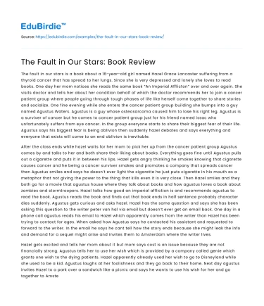 The Fault in Our Stars: Book Review