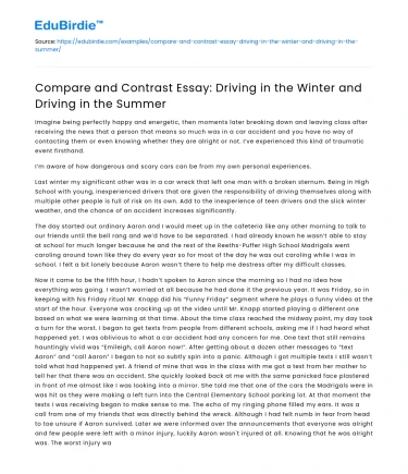 Comparative Analysis of Seasonal Driving Conditions