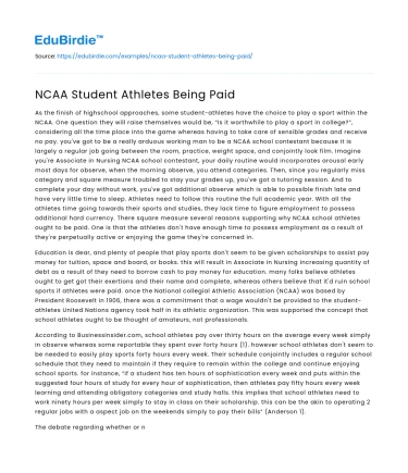 Compensating NCAA Athletes: A Complex Debate