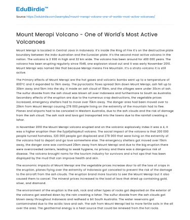 Mount Merapi: An Ever-Restless Giant