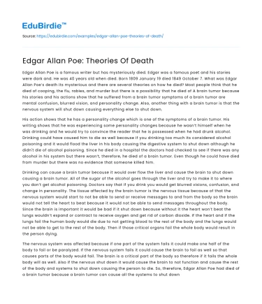 Edgar Allan Poe’s Exploration of Mortality