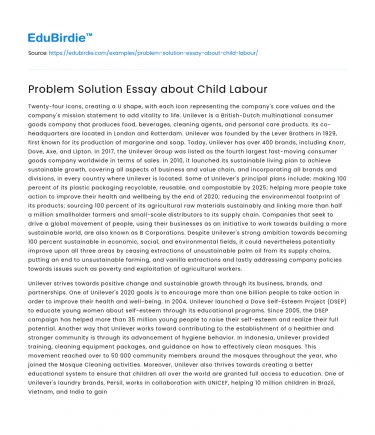 Problem Solution Essay about Child Labour