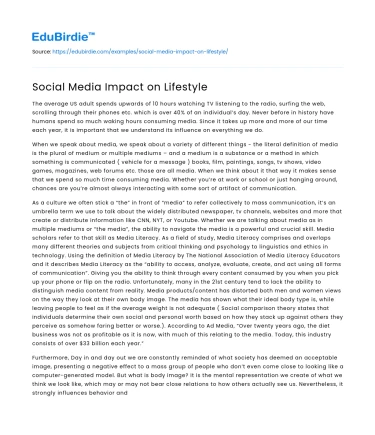 Social Media Impact on Lifestyle