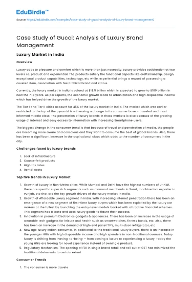 Case Study of Gucci: Analysis of Luxury Brand Management
