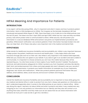 HIPAA Meaning And Importance For Patients