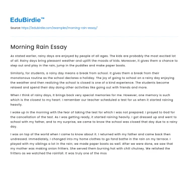 Morning Rain Essay