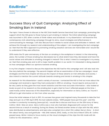 Analyzing Effect of Smoking Ban in Ireland