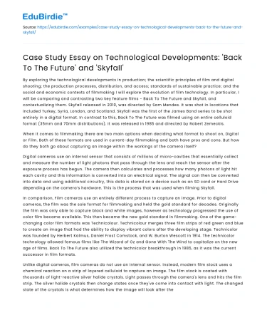 Case Study on Technological Developments in Back To The Future and Skyfall