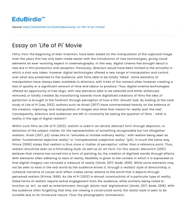 Essay on ‘Life of Pi’ Movie