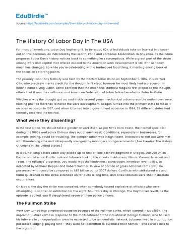 The History Of Labor Day In The USA