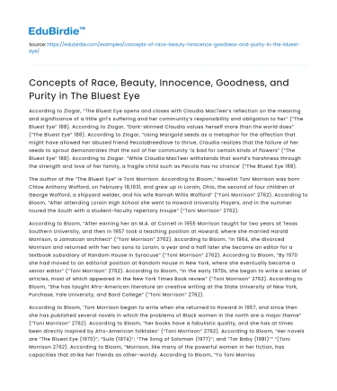 Race, Beauty, and Purity in The Bluest Eye