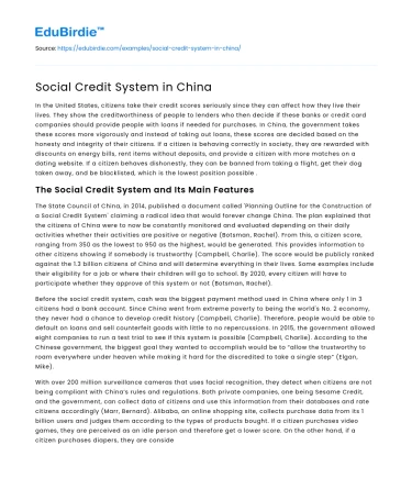 Social Credit System in China