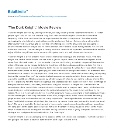 ‘The Dark Knight’: Movie Review