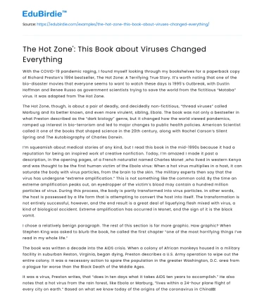 The Hot Zone’: This Book about Viruses Changed Everything