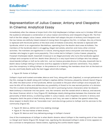 Cinema Portrayals of Julius Caesar, Antony & Cleopatra: Analysis