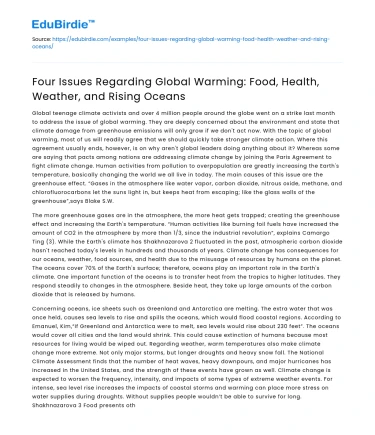 Global Warming Impacts: Food, Health, Weather, Rising Oceans