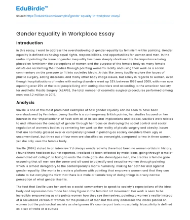 Gender Equality in Workplace Essay