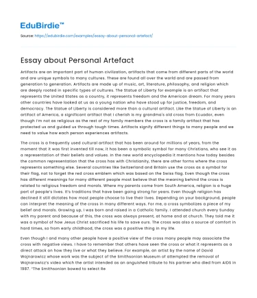 Essay about Personal Artefact