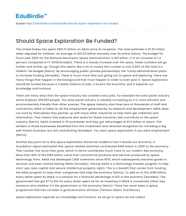 Should Space Exploration Be Funded?