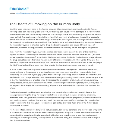 The Health Impact of Smoking
