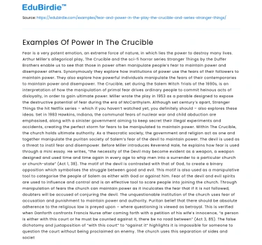 Examples Of Power In The Crucible