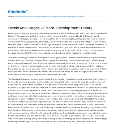 Levels And Stages Of Moral Development Theory
