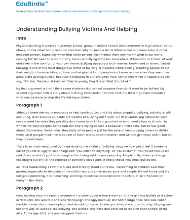 Understanding Bullying Victims And Helping