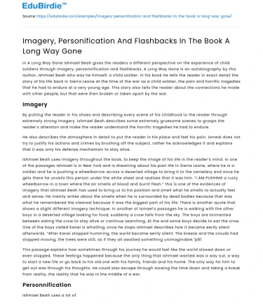 Imagery, Personification And Flashbacks In The Book A Long Way Gone
