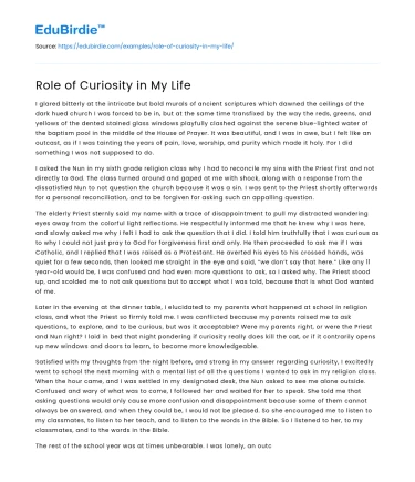 Role of Curiosity in My Life