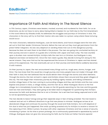 Importance Of Faith And History In The Novel Silence