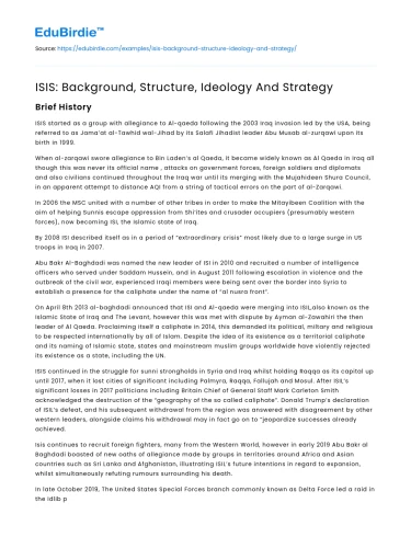 ISIS: Origins, Operations, and Ideological Warfare