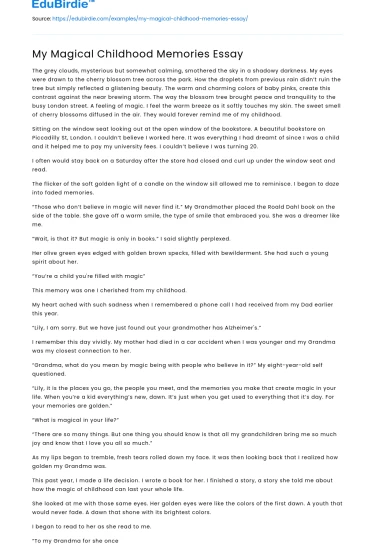 Enchanting Recollections of Youthful Days