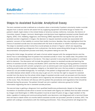 Steps to Assisted Suicide: Analytical Essay