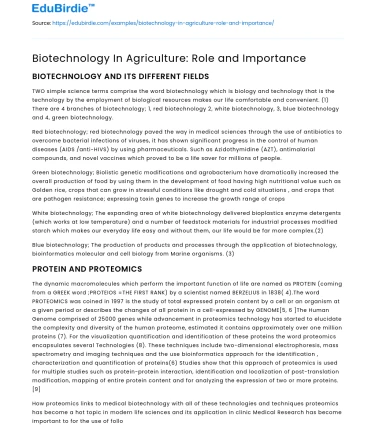 Biotechnology In Agriculture: Role and Importance