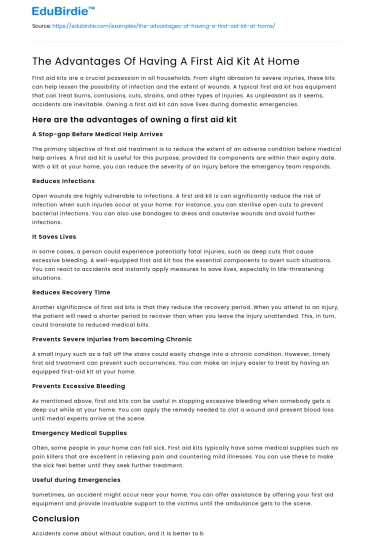 The Advantages Of Having A First Aid Kit At Home