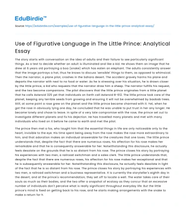 Use of Figurative Language in The Little Prince: Analytical Essay