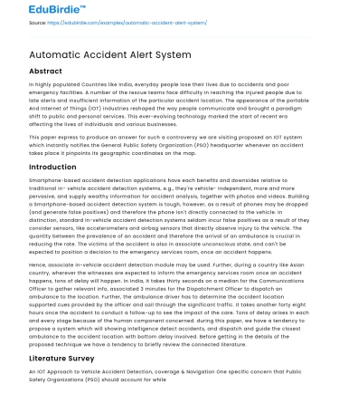 Automatic Accident Alert System