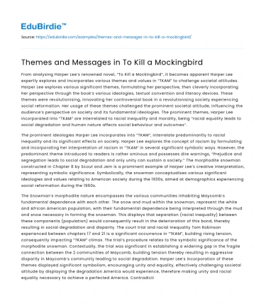 Themes and Messages in To Kill a Mockingbird