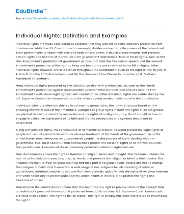 Individual Rights: Definition and Examples