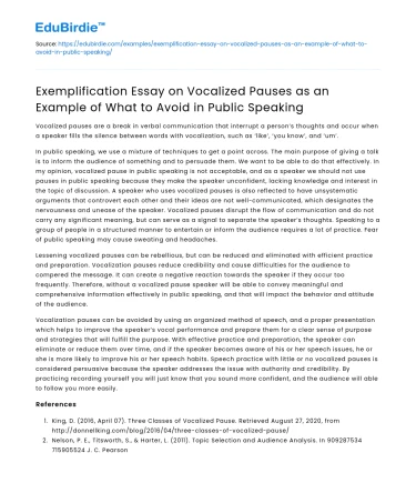 Avoid Vocalized Pauses in Public Speaking