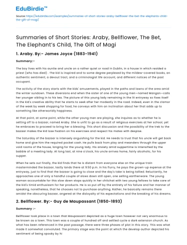 Human Experience in Short Stories