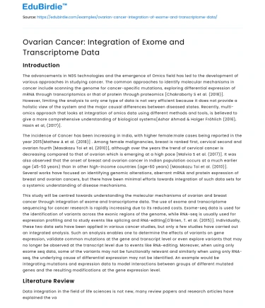 Ovarian Cancer: Integration of Exome and Transcriptome Data