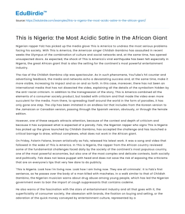 This is Nigeria: the Most Acidic Satire in the African Giant
