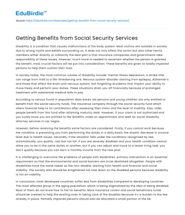 Getting Benefits from Social Security Services
