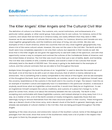 The Killer Angels’: Killer Angels and The Cultural Civil War