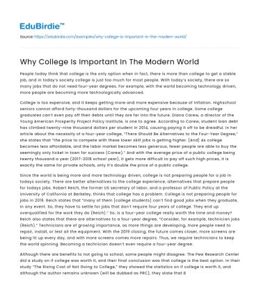 Why College Is Important In The Modern World