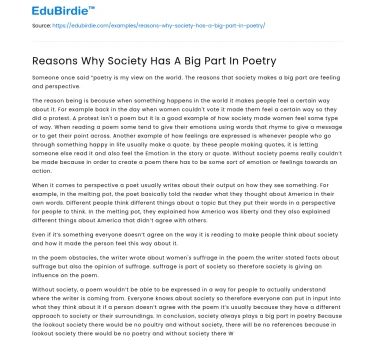 The Societal Influence on Poetry’s Evolution