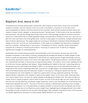 Baptism And Jesus In Art