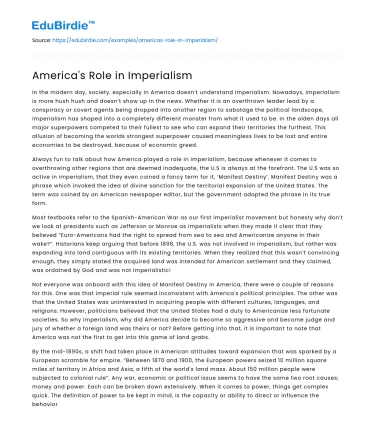 America’s Role in Imperialism